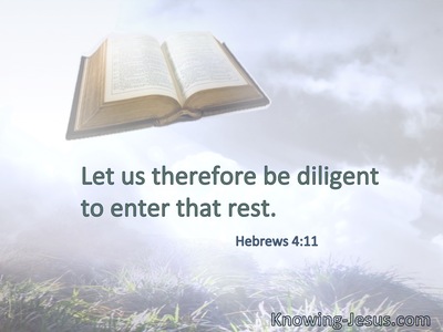 Let us therefore be diligent to enter that rest.
